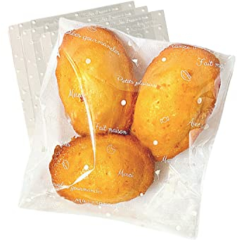 Oppep® | sachet biscuit transparent autoadhesif large 14 * 14 cm (50 pcs), pochette plastique, emballage alimentaire noel, aid, sac bonbons anniversaire, cookies, confiserie made in france