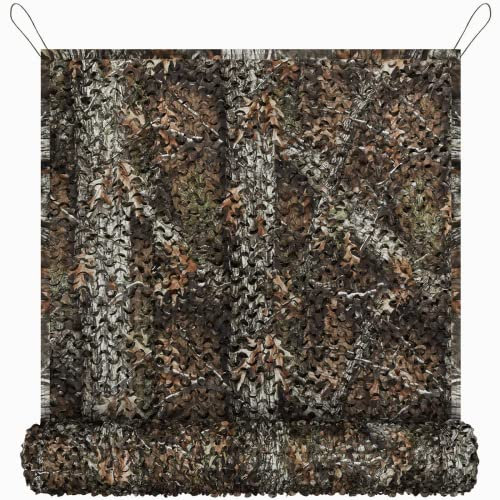 Tongcamo 150D Camo Filet de Chasse pour la Chasse, Le Soleil, la décoration, la clôture, la fête (Tree Camo Bionic 1, 4x5M(13.1X16.4FT))