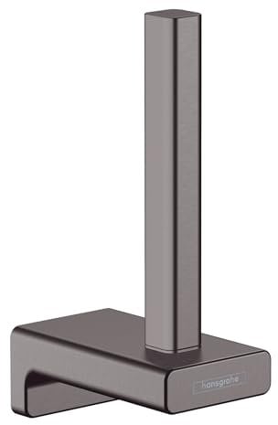 hansgrohe AddStoris - Ersatzpapierrollenhalter, Toilettenpapierhalter für Wandmontage, Klopapierhalter, verdeckte Befestigung, Badezimmer Zubehör, Brushed Black Chrome, 41756340