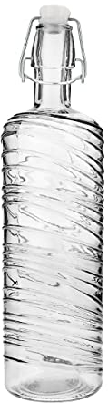 Quid Air Bouteille de table en verre avec bouchon 1 l Sodo Passe au réfrigérateur Non compatible micro-ondes Recyclable