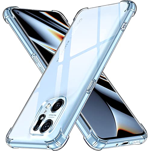 ivoler Coque pour Oppo Find X5 Pro, Ultra Transparent Étui de Protection en Silicone Antichoc avec Coins Renforcés, Clair Mince Souple TPU Bumper Housse