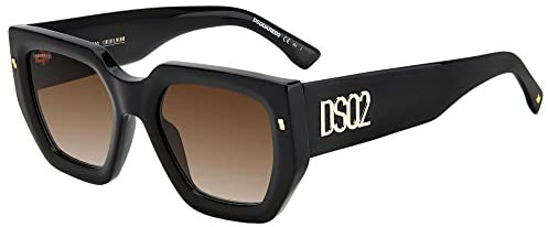 DSQUARED2 Dsq D2 0031/s 2M2/HA Black Gold Sunglasses Unisex Acetate, Standard, 53, 70