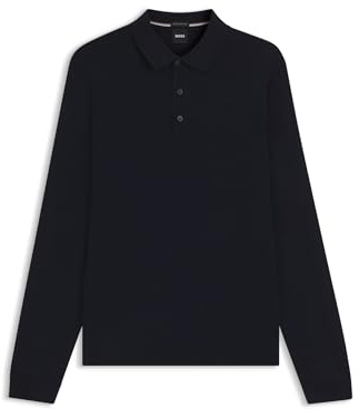 BOSS Herren Lancione Regular-Fit Strick-Poloshirt aus Schurwolle