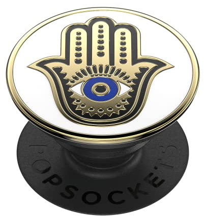 PopSockets Phone Grip with Expanding Kickstand, Enamel Hamsa Hand,White