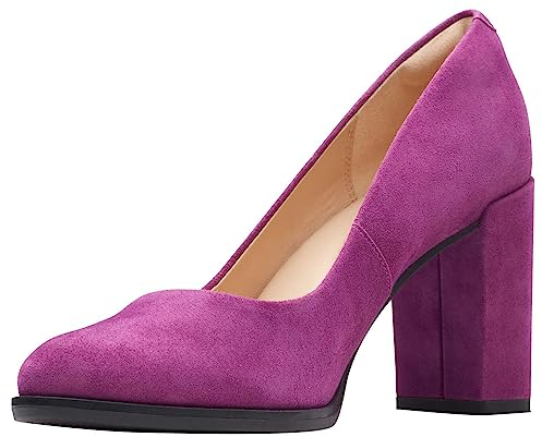 Clarks Freva85 Court, Pump Donna, Pelle Scamosciata Viola, 39 EU