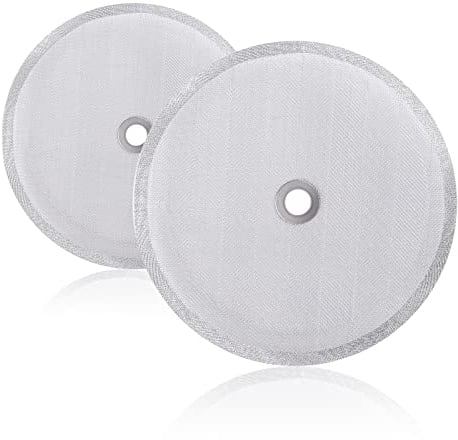 Vin Beauty 2 Pack French Press Replacement Cafetiere Filter Mesh Screen Reusable Coffee Filters 4 Inch Stainless Steel for 8 Cup/ 34 OZ/ 1000 ml Tea Makers, Silver (Vin Beauty540923_1)