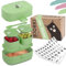 BJORKI® Bento Box für Kinder inkl. GRATIS Namensticker - Auslaufsichere Lunchbox mit Fächern - Nachhaltige Brotdose Kinder für Kindergarten & Schule - Die Jausenbox für unterwegs. (Pastell Grün)