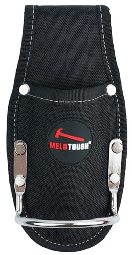 MELOTOUGH Porte-outils et support de marteau en acier robuste pour ceinture à outils, organiseur de travail, porte-outils durable et compact pour la construction, électricien (noir)