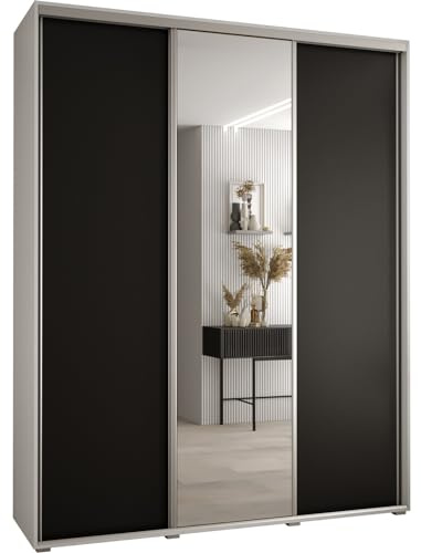 Kleiderschrank mit Spiegel Davos 3 Garderobenschrank - Schrank Schlafzimmer - Mehrzweckschrank 3 Schiebetüren - Regalen - Flur Möbel - Kleiderstange Schrank - Allzweckschrank - closet - Gaderobe