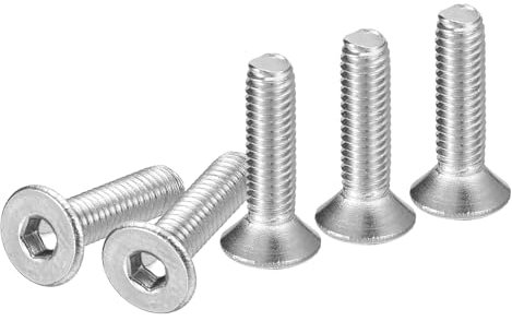 DTGN Viti a Testa Cilindrica Esagonale M3-0.5 x 12mm, 100Pz. Viti a Testa Piatta Esagonale in Acciaio Inossidabile 304, Filettatura Completa, Bulloni Svasati.