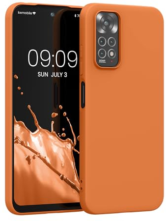 kwmobile Housse Compatible avec Xiaomi Redmi Note 11 / Note 11S Coque - Housse de téléphone Protection Souple en Silicone - Abricot Chaud