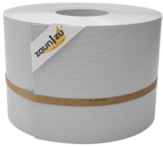 zaun|zu® Rille 50 Meter Rolle 19cm hoch | Sichtschutzstreifen PP für Doppelstabmatten UV-beständiger Sichtschutz | Zaunblende Made in Germany | Rillenstruktur Lichtgrau 50m