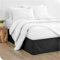 ZORZA Cache-Sommier Plissé 100% Microfibre en Coton,Cache Sommier 90x190/90x200/120x200/140x200/150x190/150x200/180x200/200x200,avec Jupe de Lit de Volants De 35 cm,Noir,200x200+35cm