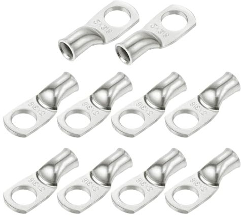 30 pieces Cable Lugs Ring Crimps Battery Terminal Connectors - Tinned Copper Wire Terminals Crimps for Electric, Auto