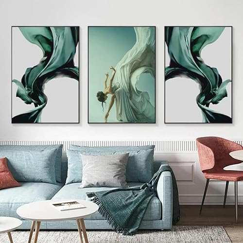 Tanzen Ballett Mädchen Poster Elegante Zimmer Moderne Dekorative Gemälde Leinwand Wand Kunst Bild Für Wohnzimmer Wohnkultur 50Cmx70Cmx3Pcs Kein Rahmen