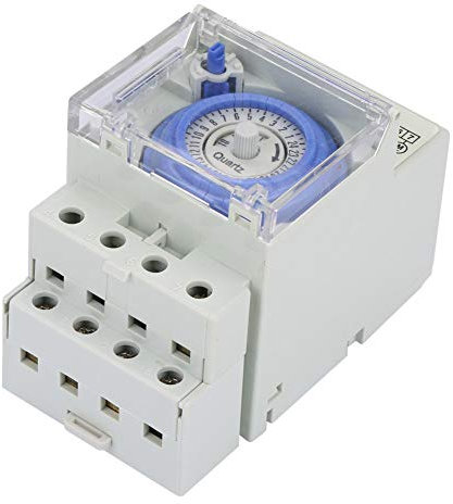Ouitble Minuteur 24 heures 110-230 V SUL 181H - Minuterie mécanique analogique - Commande manuelle / automatique - Minuterie pour rail de guidage DIN