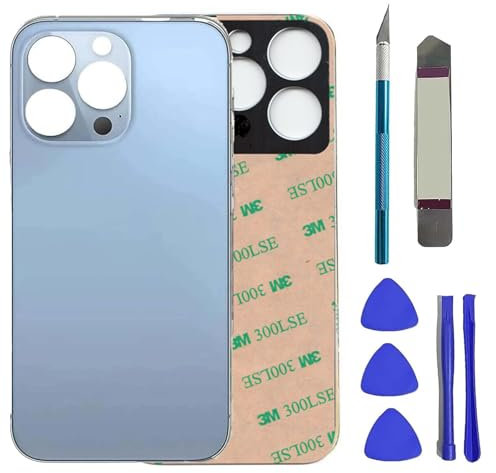 Anglepingping 13 Pro Max Ersatz-Rückglas für iPhone 13 Pro Max, kompatibel mit iPhone 13 Pro Max, Rückglas-Set mit vorinstalliertem Kleber und Werkzeugen (Sierra-Blau)