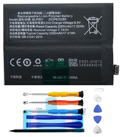 Vvuilsty BLP801 Ersatzakku für OnePlus 8T 1+8T,wiederaufladbare 0-Zyklen-Batterie kompatibel mit OnePlus 8T 1+8T KB2000 KB2001 KB2003 KB2005 mit Reparaturwerkzeug-Kits