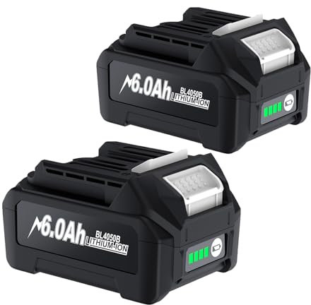 2X 6000mAh Ersatzakku für Makita 40V Akku BL4050 BL4050B BL4025 BL4020 BL4060 BL4050F BL4040 BL4080F mit LED Indikator