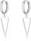 SLUYNZ 925 Sterling Silber Dreieck Creolen Ohrringe für Damen Creolen Ohrringe Ohrhänger Hängend Ohrringe (A-Silber)