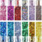VEROA 12 Farb-Set Festival Glitzer Gesicht Body Glitter für Festliche Verkleidungen - für Nagelkunst und Körper Feminine Make Up Pailletten Zubehör Festival Must Haves(10g * 12)