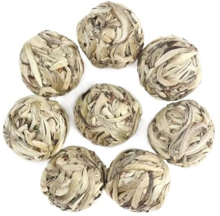 Thé blanc en forme de boule thé comprimé Bai Hao Yin argent faite à la main Thé chinois parfumé puer (8PCS)