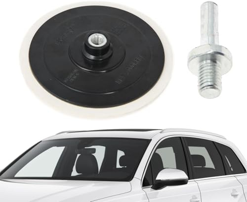 Auto Polierscheibe, Auto Rad Polierset Auto Polierpads Auto Polierpads für Bohrmaschine | Mit Schraubstange, Automatische Beschichtung, beflockte Schleifpapierscheibe, Pad