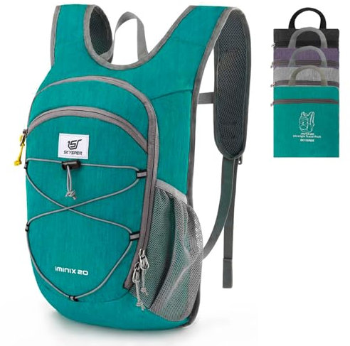 SKYSPER Kleiner Rucksack 20L Faltbarer Tagesrucksack Leichter Wanderrucksack Daypack Travel Backpack Damen Herren