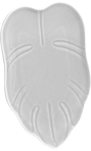 OKUMEYR Tray Tableware White Ceramic Leaf Shaped Plate Oven Safe Plates Ceramics Barbecue Plate