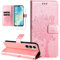 Dcjlbo Cover per Samsung Galaxy A16 4G/5G Custodia Cover in Pelle Portafoglio a Libro con Pellicola Vetro Temperato Porta Carte Cover Flip Case Antiurto Custodia per Samsung A16 4G/5G-Oro Rosa