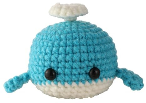 Moreeulsi Häkelset mit Wal-Tieren, niedliches Walgarn, Bastelset mit Schritt-für-Schritt-Video-Tutorials, Garn-Bastelmaterialien-Set für Erwachsene und Kinder