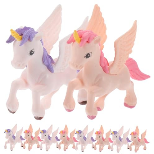 VICASKY Kleiner Einhornfiguren 10 Stück aus PVC für Mikrolandschaft, Bonsai