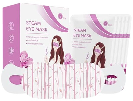 Warme Augenkompresse – 5 Packungen wärmende Augenmasken für trockene Augen | Beheizte Augenmasken für trockene Augen, Schlafmasken für Männer und Frauen, Entspannung, lindert Ermüdung der