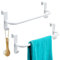 SAYAYO Toallero Colgante de 2 Piezas, Colgador Trapos Cocina de 29 cm con 2 Ganchos, Toallero Blanco para Puertas de Baño Colgador Toalla Baño de Metal para Cocina y Armario