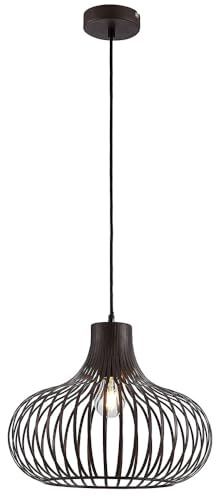 Hängeleuchte Pendellampe Esstischlampe Industriell Wohnzimmerleuchte rostfarben, Metallgeflecht, 1x E27, DxH 40x150 cm