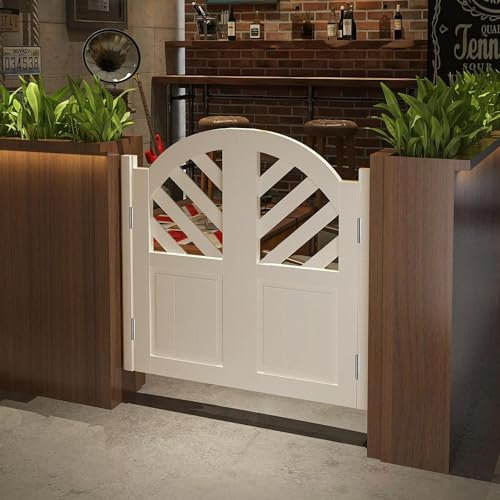 Porte a battente in legno massello per bar e ristoranti, doppia porta interna ad arco superiore con cerniere flessibili, 115 cm, porta divisoria bianca