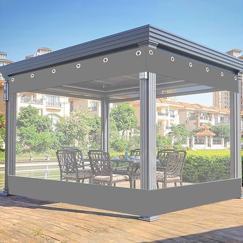 Lona impermeable de PVC de vinilo transparente resistente, lona politransparente con penetraciones, lona de plástico transparente para jardín de invernadero (5 * 1,8 m (16,4 * 5,9 pies))