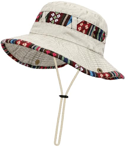 AYPOW Unisex Sonnenhut UPF 50+ Bucket Hut, Sommerhut Verstellbar Washed Denim Baumwolle Eimer Hut, Boonie Hut Atmungsaktiver Vintag Jeanshut, Safari Hut Herren Damen Verstaubarer Cowboy für Outdoor