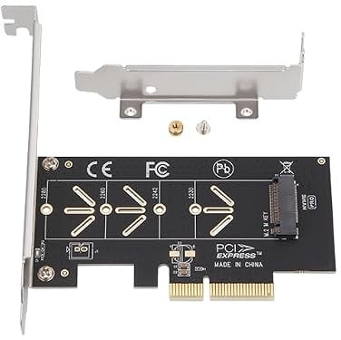 PCIE x4 M.2 NVME Adapter Card 3.0 4.0 Up to 8 GB/s 2230/2242/2260/2280 SSD | Low Profile Bracket Included, No Driver Required