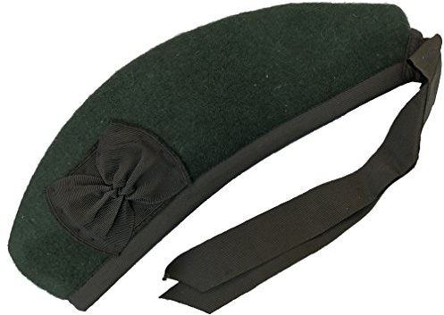 Z&N PRODUCTS Glengarry Classic Scottish Hat Plain Green - Pure Acrylic Wool (56)
