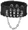 JewelryWe Schmuck Herren Breites Biker Lederarmband, Gotik Punk Rock Totenkopf Schädel Patronenhülse Geflochten Leder Armband Armreif mit Kette, Verstellbaren Größen, Schwarz Silber