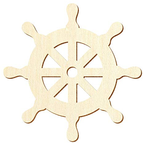 Holz Steuerrad Lenkrad Rad Ø 3-50cm Streudeko Basteln Deko Wanddeko, Größe:30cm, Pack mit:1 Stück