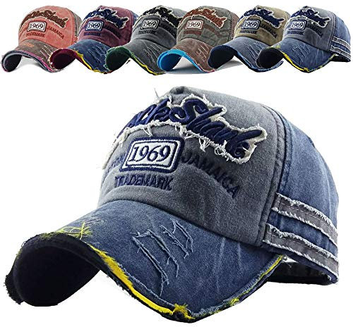 CheChury Baseballcap Original 1969 Vintage Style Used Washed Look Retro Outdoor Kappe Mütze Cap Schirmmütze Basecap verstellbar Sommerhut Unisex Sonnenhut für Sport Baseball Kappe (Blau)