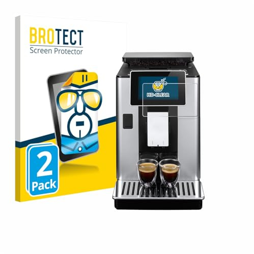 BROTECT Schutzfolie für DeLonghi PrimaDonna Soul ECAM612.55.SB | 2 Stück Transparenter Displayschutz Made in Germany Klare Displayschutz-Folie Clear Einfache Montage Case-Friendly