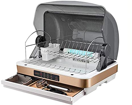 XWSM Table Top Compact Dishwasher, Freestanding Full Size Dishwasher, Led Display, Touch Control, with Basket, High Temperature, Air Drying, Faucet Adapter Included
