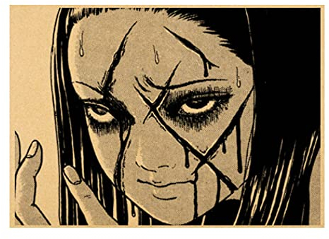 RUIYANMQ Holzpuzzle 1000 Stück Japanischer Anime Junji Ito Poster Vintage Cartoon Puzzles Lernspielzeug Für Erwachsene Geburtstagsgeschenk Uz38Ap