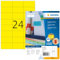 HERMA 4406 Farbige Etiketten gelb, 1400 Blatt, 70 x 37 mm, 24 pro A4 Bogen, 33600 Stück, selbstklebend, bedruckbar, matt, blanko Papier Farbetiketten Aufkleber