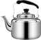 AWAING Bollitore per Stufa a Legna Bollitore da tè in Acciaio Inossidabile di Grande capacità per Piano Cottura con Fischietto con Impugnatura ergonomica Bollitore Induzione(Color:Silver;Size:5L)