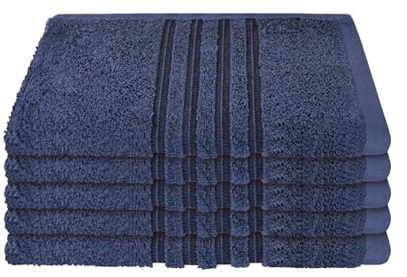 Schiesser Gästetuchset Milano - 5-teilig - 30 x 50 cm - Dunkelblau