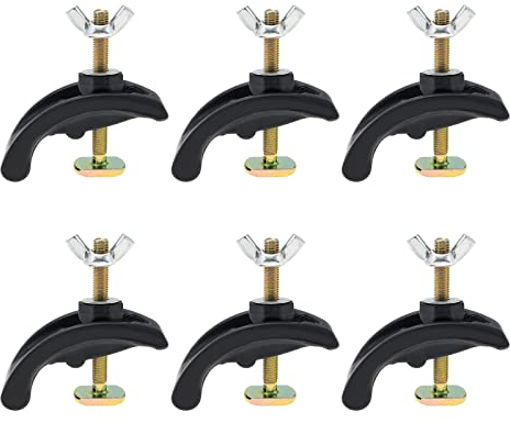 VGOL 6 abrazaderas de placa de prensa arqueada CNC para máquina de grabado, abrazaderas de sujeción de pista en T, accesorios de carpintería para fresadora